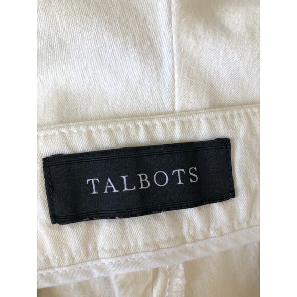 Talbots Chatham Crop Pants White Scalloped Hem Size 12 Classic Summer - Picture 2 of 13